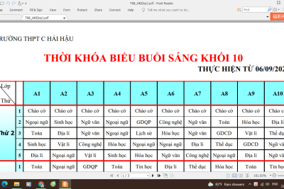 TKB NĂM HỌC 2021 – 2022 THỰC HIỆN TỪ NGÀY 06/09/2021